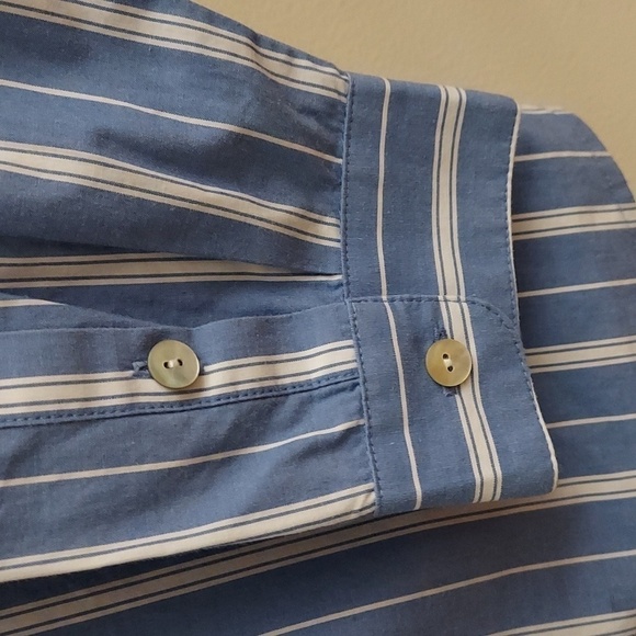 J JILL One Pocket Button Down Striped Cotton Long Sleeve Shirt - Picture 6 of 11